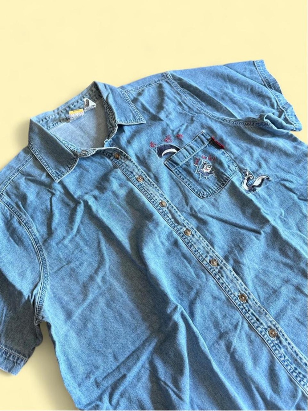 Vintage Looney Tunes Pepe Le Pew Denim Shirt Women’s 22W Fits 2XL